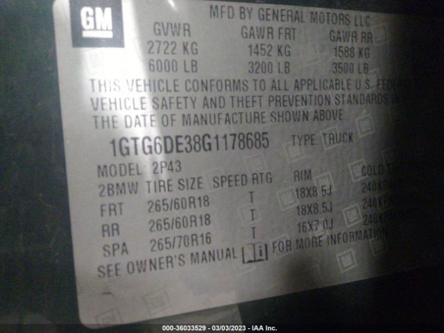 1GTG6DE38G1178685 GMC Canyon 4wd Slt