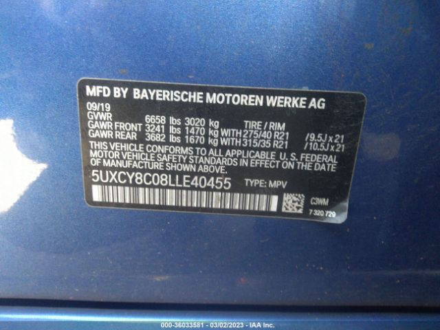 5UXCY8C08LLE40455 BMW X6 M50i