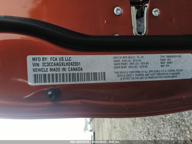 2C3CCAAGXLH242031 Chrysler 300 Touring L
