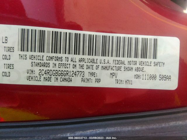 2C4RDGBG6GR124773 Dodge Grand Caravan Se