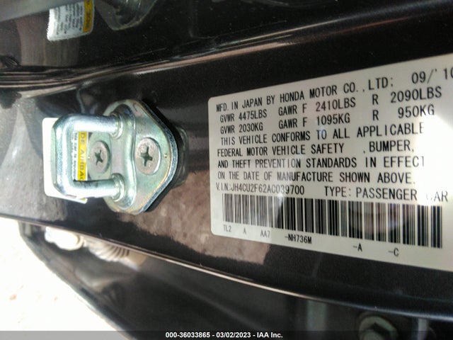 Acura TSX 2010 JH4CU2F62AC039700 Image 10
