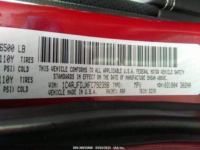 Jeep Grand Cherokee Srt 2015 1C4RJFDJXFC792398 Image 9