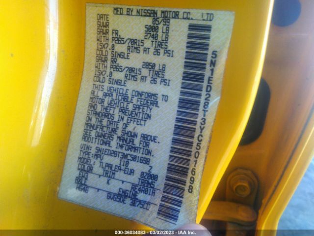 5N1ED28T3YC501698 Nissan Xterra Xe/se