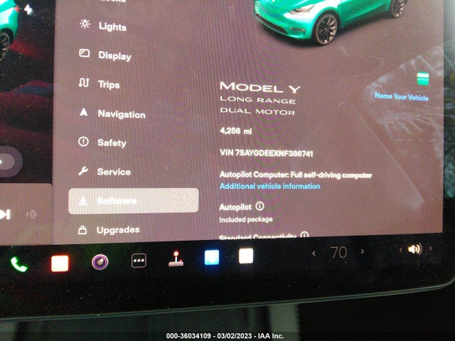 2022 Tesla Model Y, VIN: 7SAYGDEEXNF386741