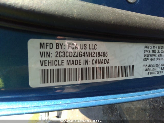 2022 Dodge Challenger, VIN: 2C3CDZJG4NH218466