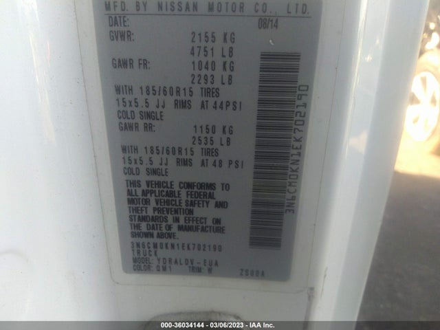 2014 Nissan NV 200, VIN: 3N6CM0KN1EK702190