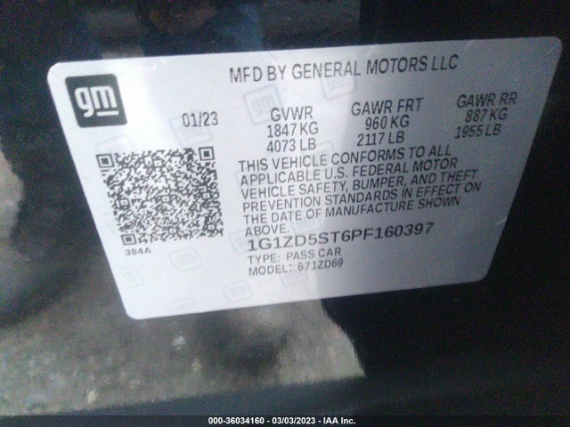 Chevrolet MALIBU LT 2023 1G1ZD5ST6PF160397 Image 9
