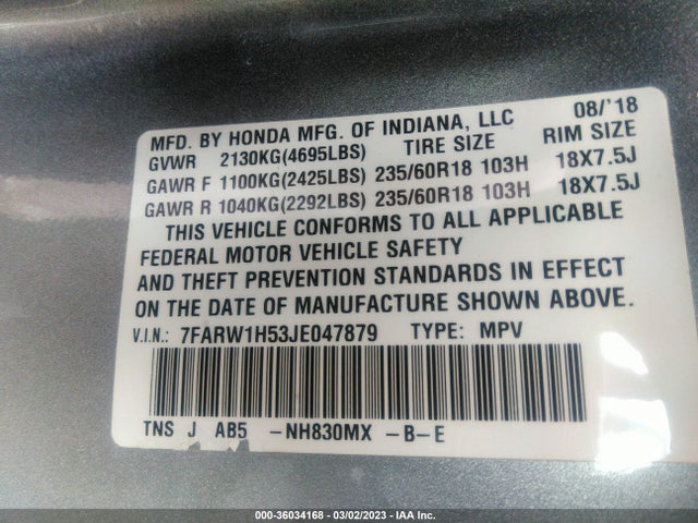 Honda CR-V EX 2018 7FARW1H53JE047879 Image 9