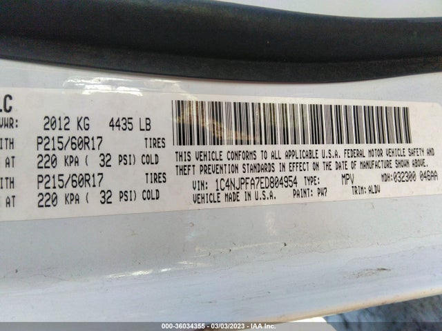 1C4NJPFA7ED804954 Jeep Patriot High Altitude
