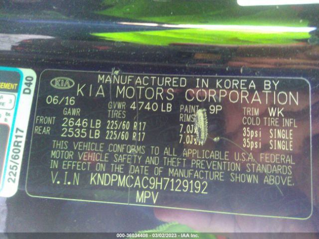 KNDPMCAC9H7129192 KIA Sportage Lx