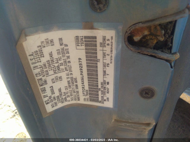 1990 FORD RANGER SUPER CAB VIN: 1FTCR14X6LPA92579