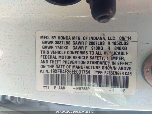 Honda CIVIC HYBRID 2014 19XFB4F26EE001754 Image 9