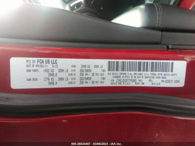 1C4RDJDG3FC795965 Dodge DURANGO LIMITED