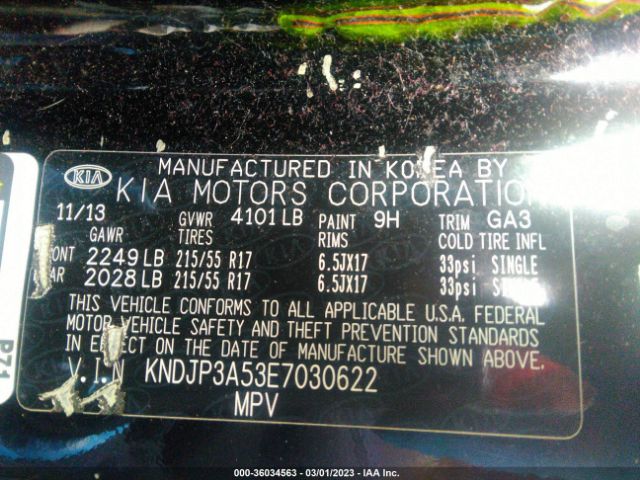 KNDJP3A53E7030622 KIA SOUL +
