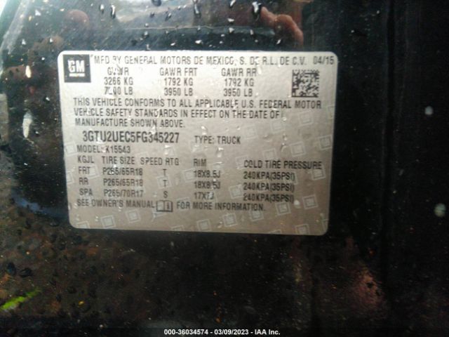 3GTU2UEC5FG345227 GMC Sierra 1500 Sle