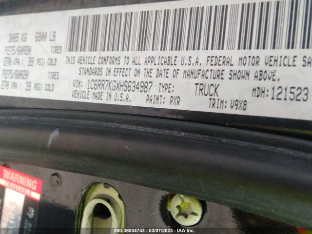 1C6RR7KGXHS634987 RAM 1500 Express