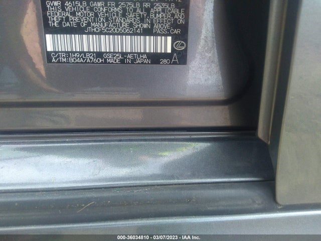 2013 LEXUS IS 250 VIN: JTHCF5C20D5062141
