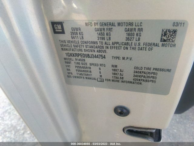 1GKKRPED9BJ344754 GMC ACADIA SLE