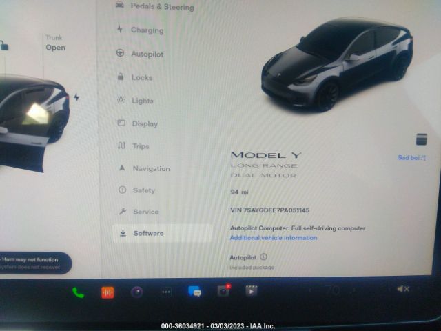 7SAYGDEE7PA051145 Tesla Model Y Long Range