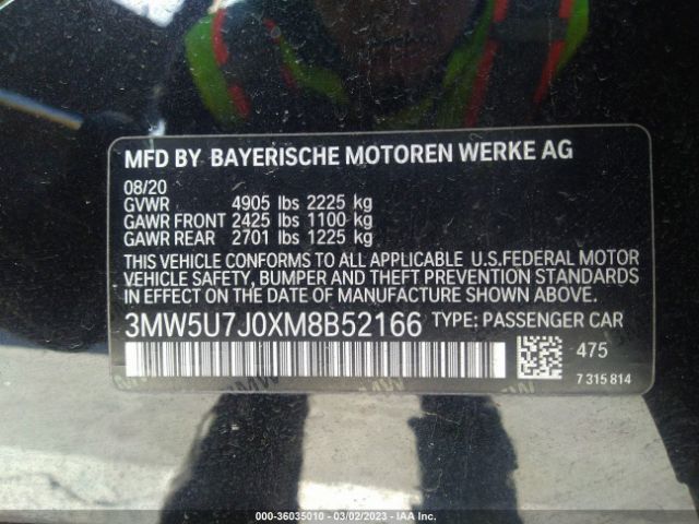 3MW5U7J0XM8B52166 BMW 3 Series M340i