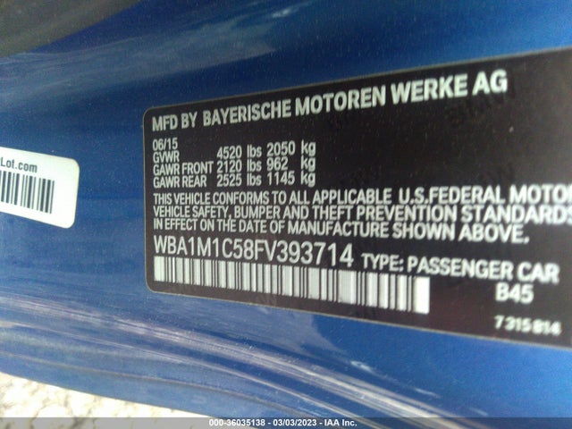 BMW 2 Series M235i 2015 WBA1M1C58FV393714 Image 9