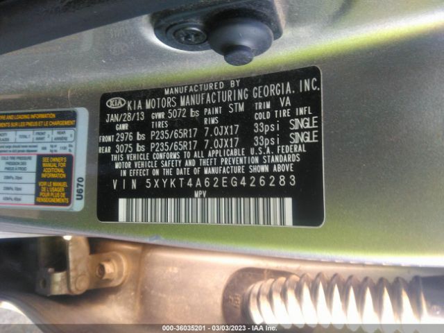 5XYKT4A62EG426283 KIA SORENTO LX