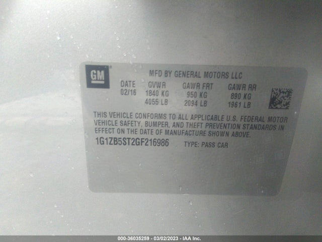Chevrolet MALIBU LS 2016 1G1ZB5ST2GF216986 Image 10