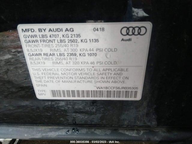 WA1BCCFS6JR035305 Audi Q3 Premium/sport Premium