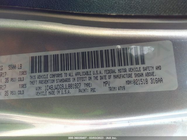 1C4BJWDG9JL881927 Jeep Wrangler Jk Unlimited Sport S