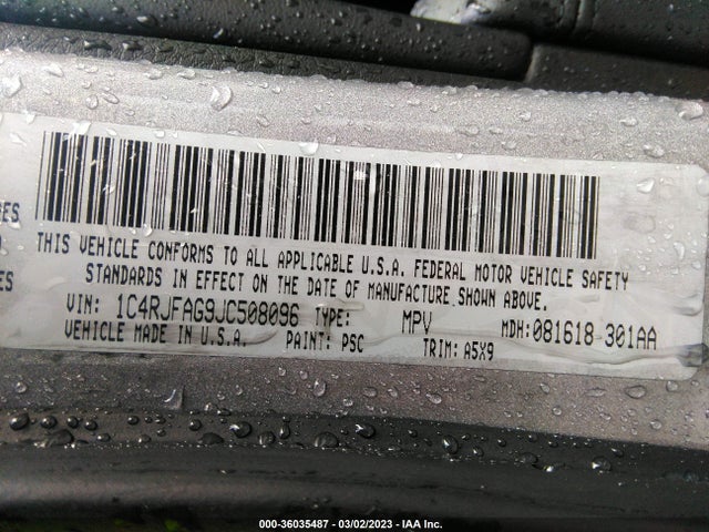 1C4RJFAG9JC508096 Jeep Grand Cherokee Laredo E