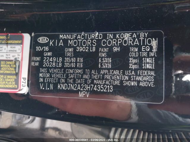 KNDJN2A23H7435213 KIA Soul Base