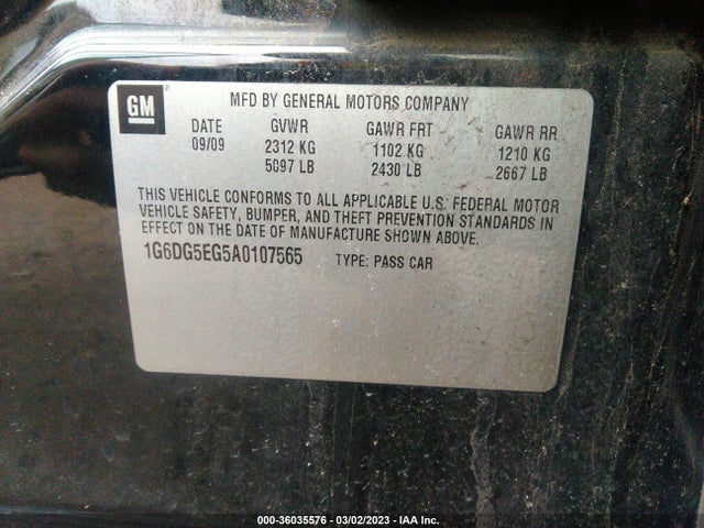 Cadillac Cts Sedan Luxury 2010 1G6DG5EG5A0107565 Image 9