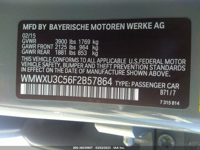 2015 Mini Cooper, VIN: WMWXU3C56F2B57864