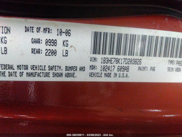1B3HE78K17D203826 Dodge Caliber R/t