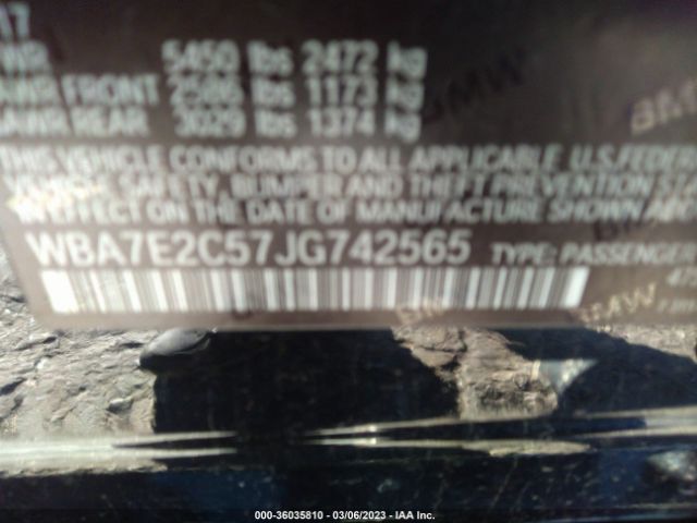 WBA7E2C57JG742565 BMW 7 Series 740i