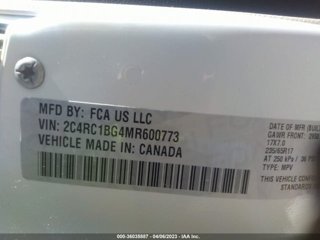 2C4RC1BG4MR600773 Chrysler Pacifica Touring L