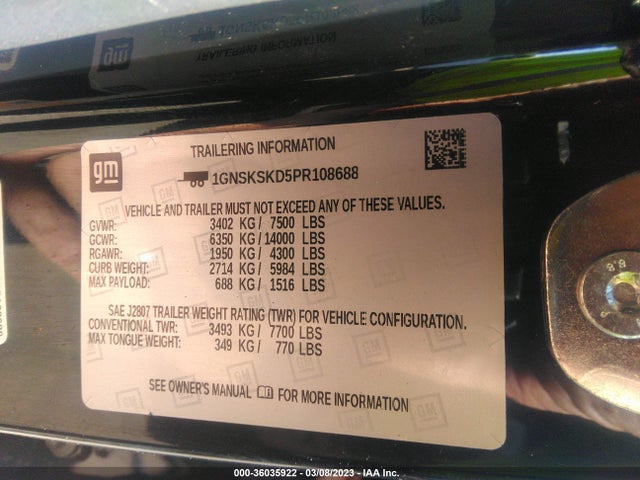 Chevrolet Tahoe Premier 2023 1GNSKSKD5PR108688 Image 9