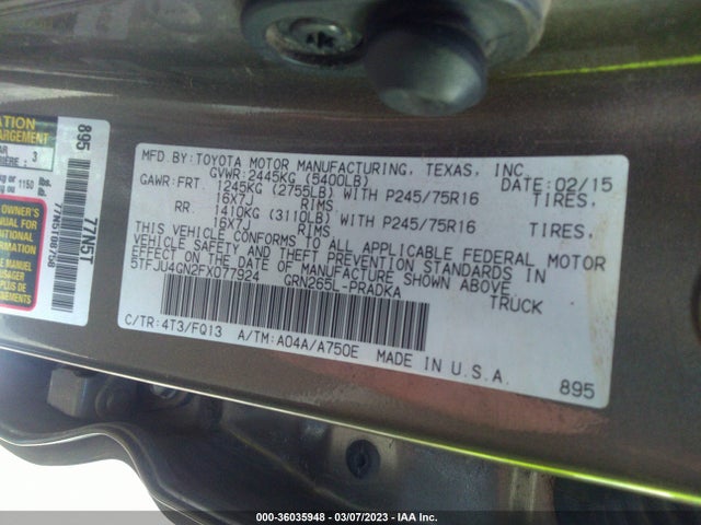 Toyota Tacoma Prerunner 2015 5TFJU4GN2FX077924 Image 10