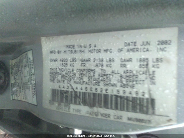 4A3AA46G62E159492 Mitsubishi Galant