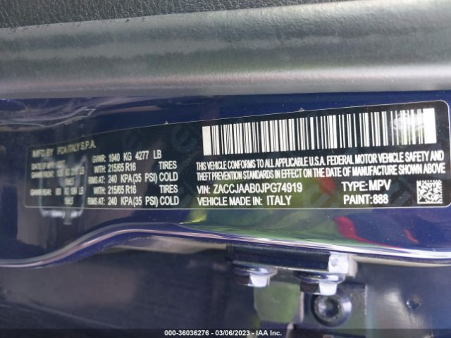 ZACCJAAB0JPG74919 Jeep Renegade Sport