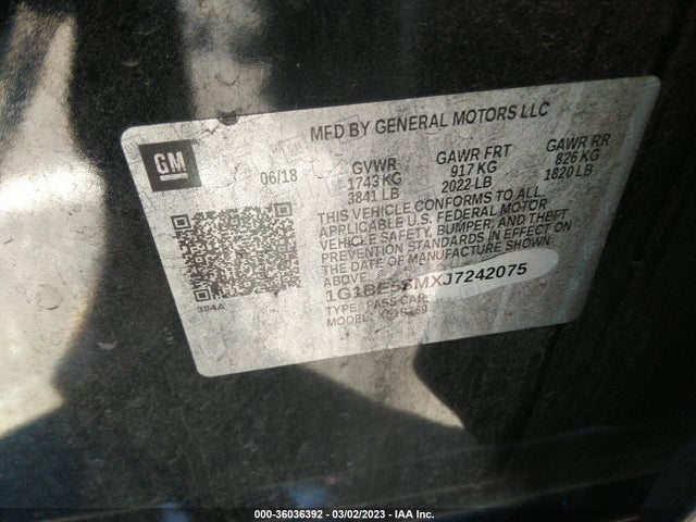 Chevrolet CRUZE LT 2018 1G1BE5SMXJ7242075 Image 11