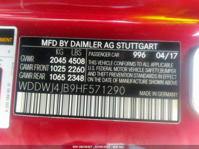 WDDWJ4JB9HF571290 Mercedes-Benz C-class C 300