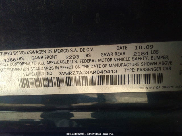 3VWRZ7AJ3AM049413 Volkswagen Jetta Sedan Se