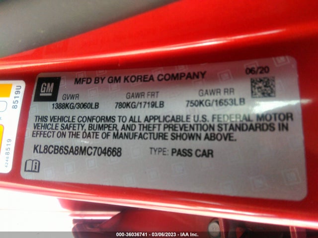 Chevrolet SPARK LS 2021 KL8CB6SA8MC704668 Image 9
