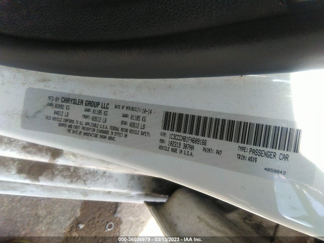 Chrysler 200 Limited 2015 1C3CCCAB1FN609166 Image 9