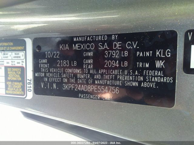 3KPF24AD8PE554756 KIA Forte Lxs