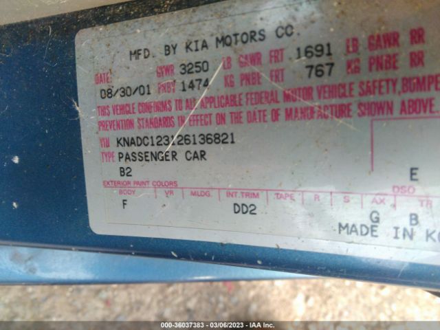 KNADC123126136821 KIA Rio