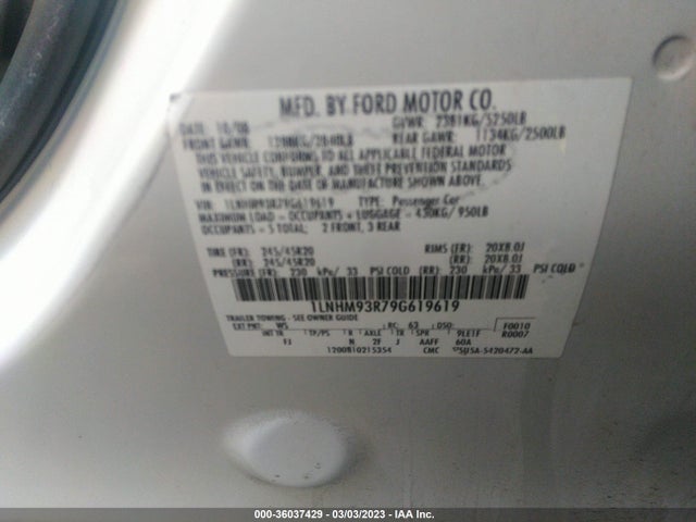 Lincoln MKS 2009 1LNHM93R79G619619 Image 10