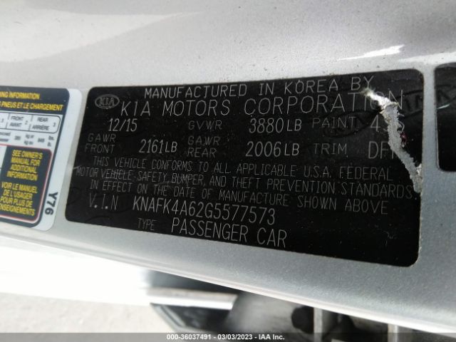 KNAFK4A62G5577573 KIA FORTE LX
