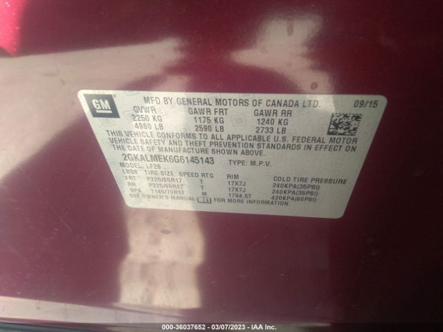 2GKALMEK6G6145143 GMC Terrain Sle